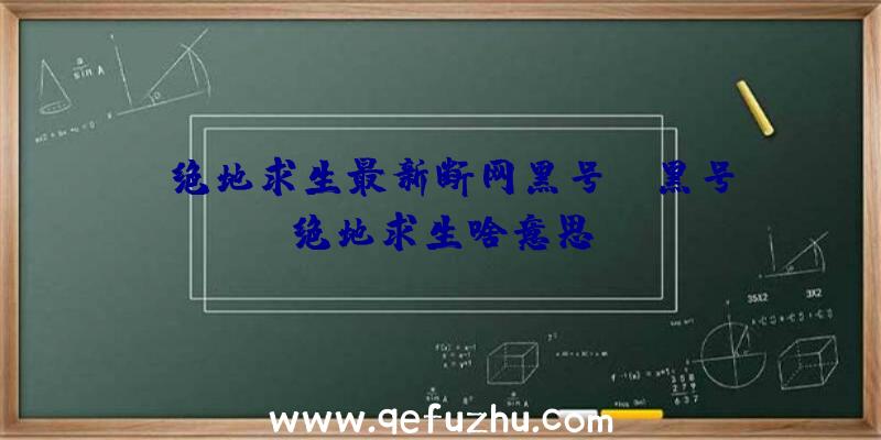 「绝地求生最新断网黑号」|黑号绝地求生啥意思